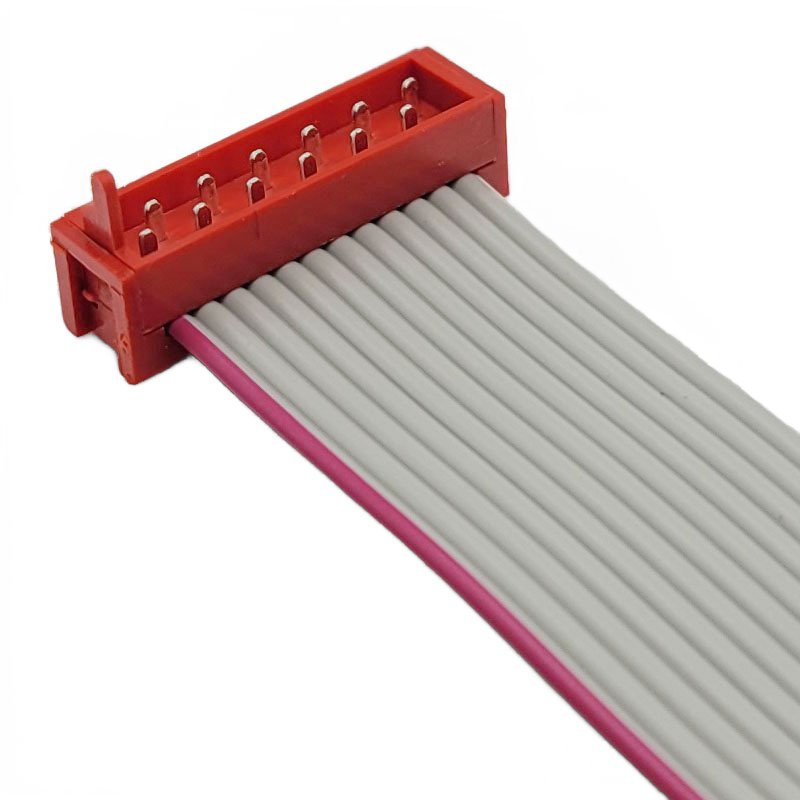 TE 215083-2 micro match red idc 12pin flexible flat ribbon plug cable connector assembly