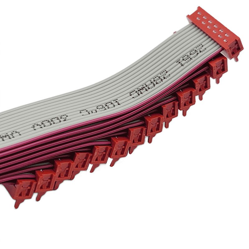 TE 215083-2 micro match red idc 12pin flexible flat ribbon plug cable connector assembly