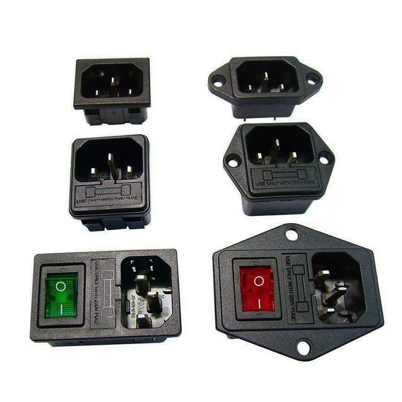 c14 inlet panel mount plug socket