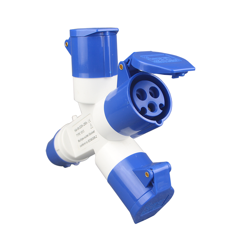 multiple plug and socket 3P 16A 3 way industrial plugs