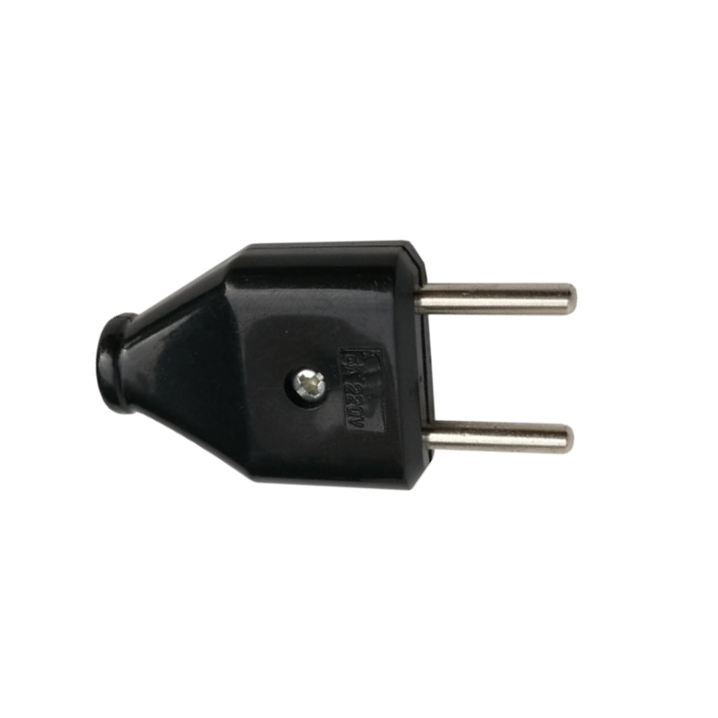 Hot Sale White Black Male Power Plug Flat Without Grounding 6A 2 Pin Power Plug 250V Electrical Power Plug EU Standard ABS