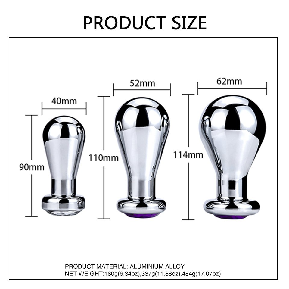 Large Size Diamond Butt Plug Jewel Anal Toys Sex Toys for Men and Women Metal Balloon Anal Plug Juguetes Sexuales