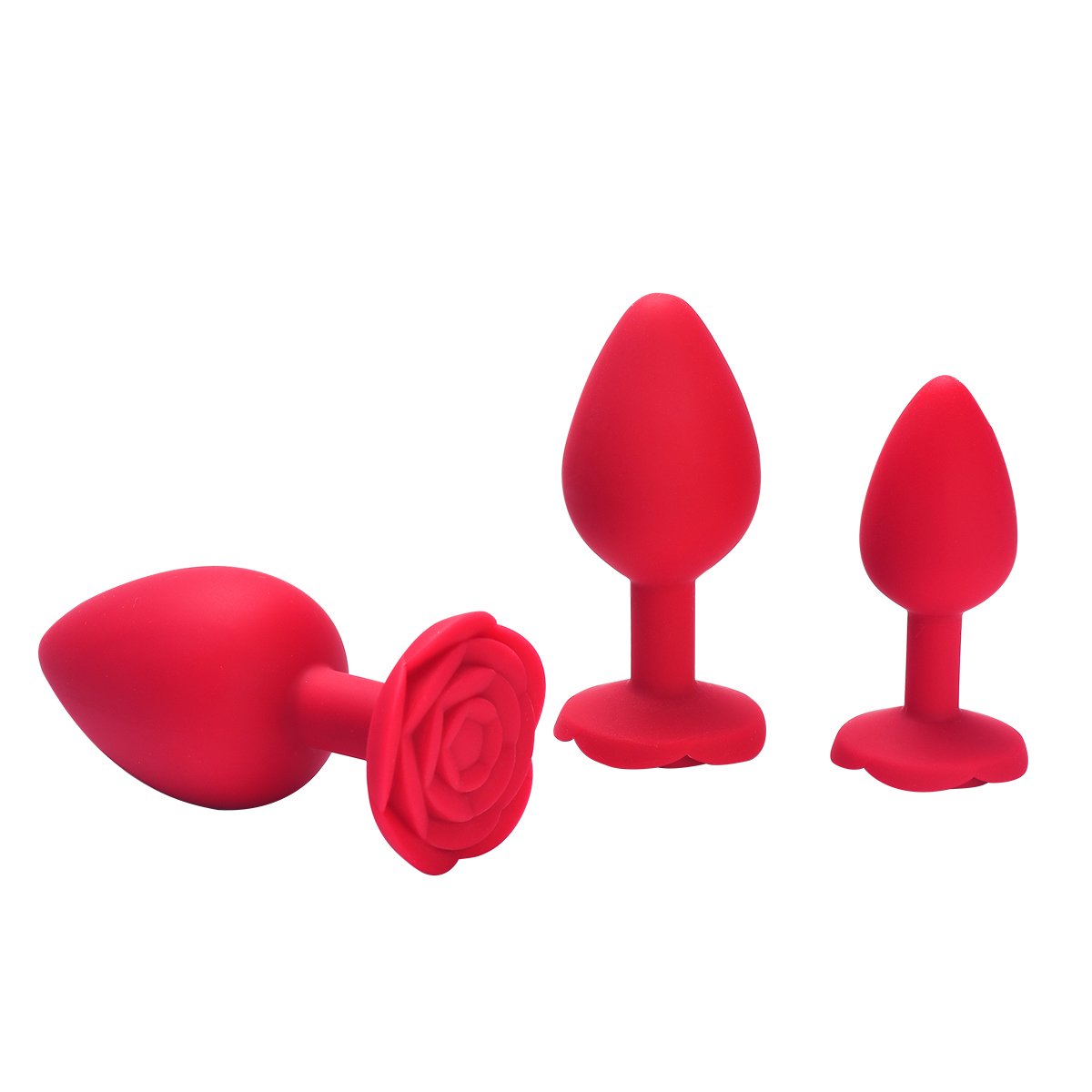 Factory Rose shaped silicone anal butt plug 3 size big size buttplug anal toys for male