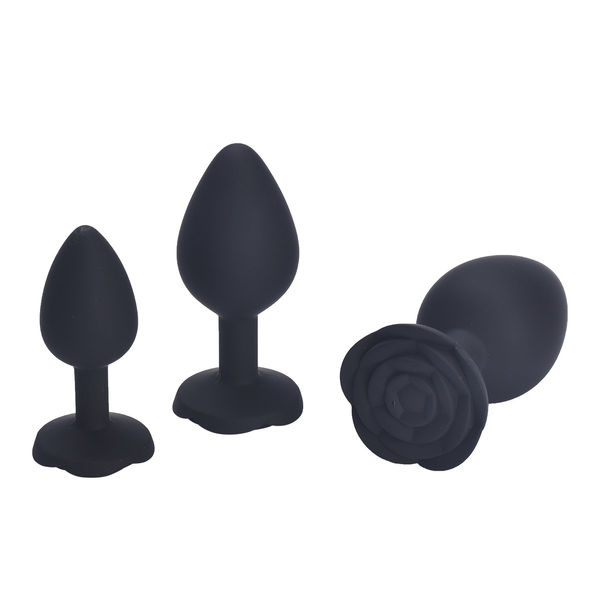 Factory Rose shaped silicone anal butt plug 3 size big size buttplug anal toys for male