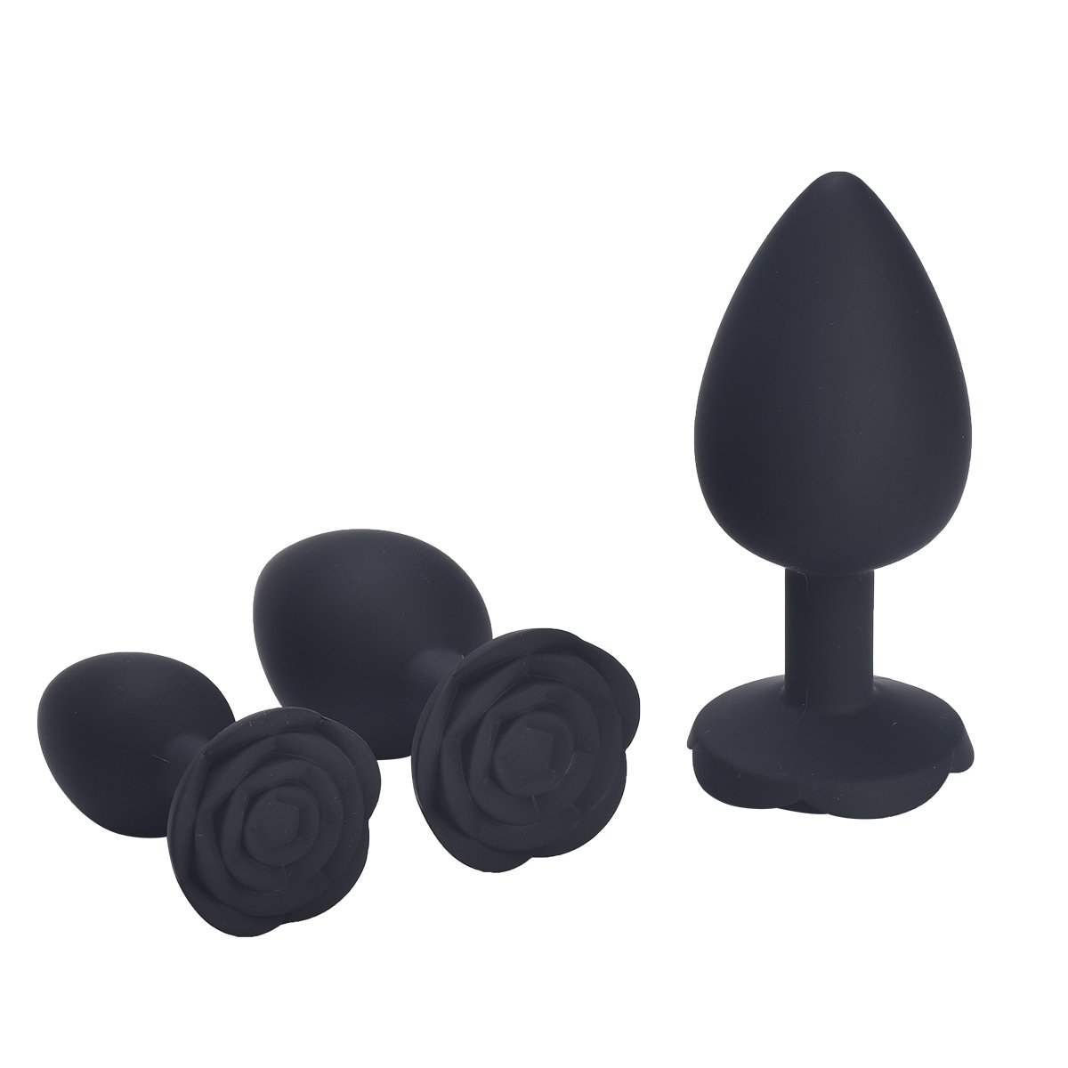 Factory Rose shaped silicone anal butt plug 3 size big size buttplug anal toys for male