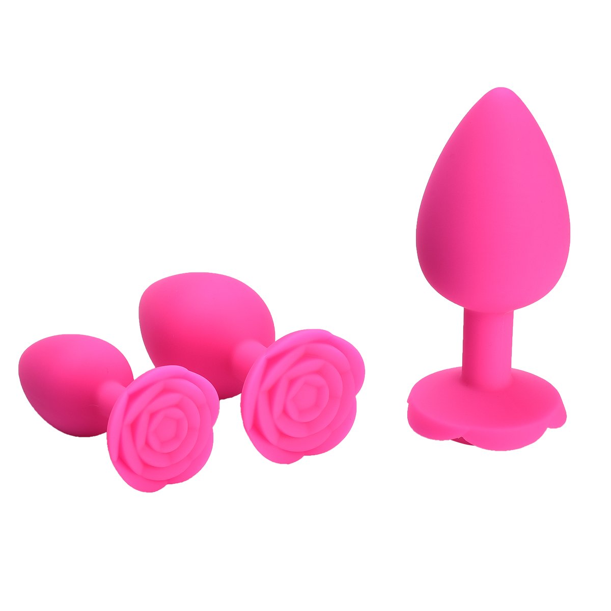 Factory Rose shaped silicone anal butt plug 3 size big size buttplug anal toys for male