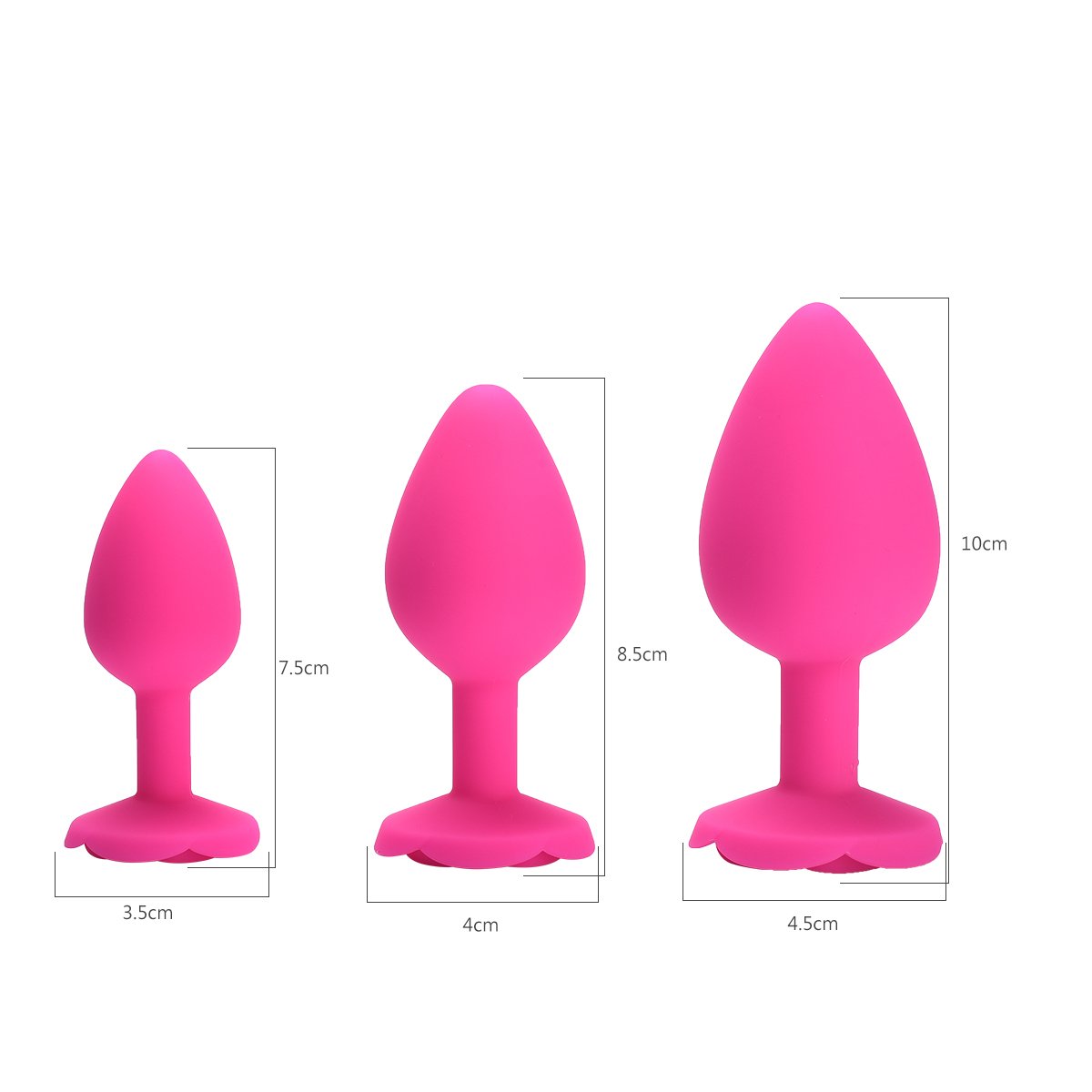 Factory Rose shaped silicone anal butt plug 3 size big size buttplug anal toys for male