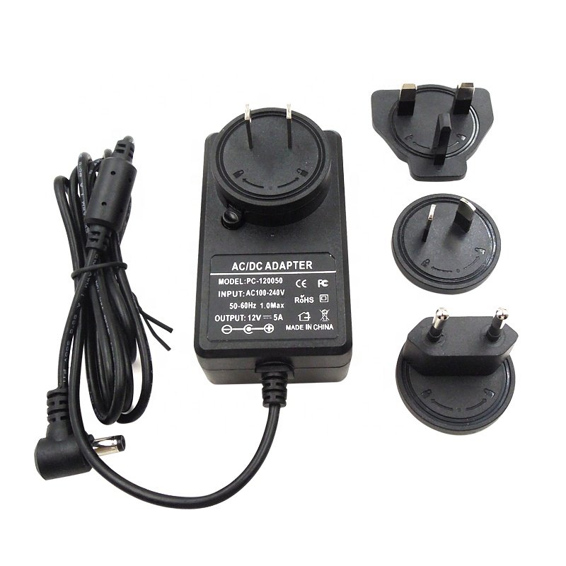Universal Plug in Ac Dc Adapter 12v 5a 4a 3a 2a 1a Ac/dc Power Adaptor Adapter 12v 5a OEM UL ETL CE FCC Rohs C-TICK SAA PSE 100%
