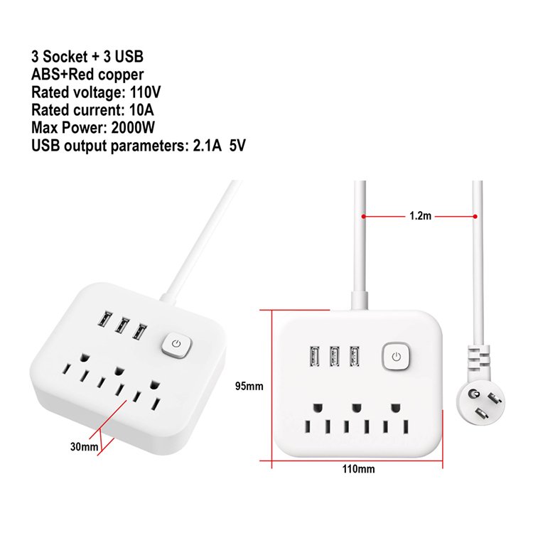 Alexa & Google Assistant WIFI Plug Socket with surge protector power strips with 4 usb smart power strip timer