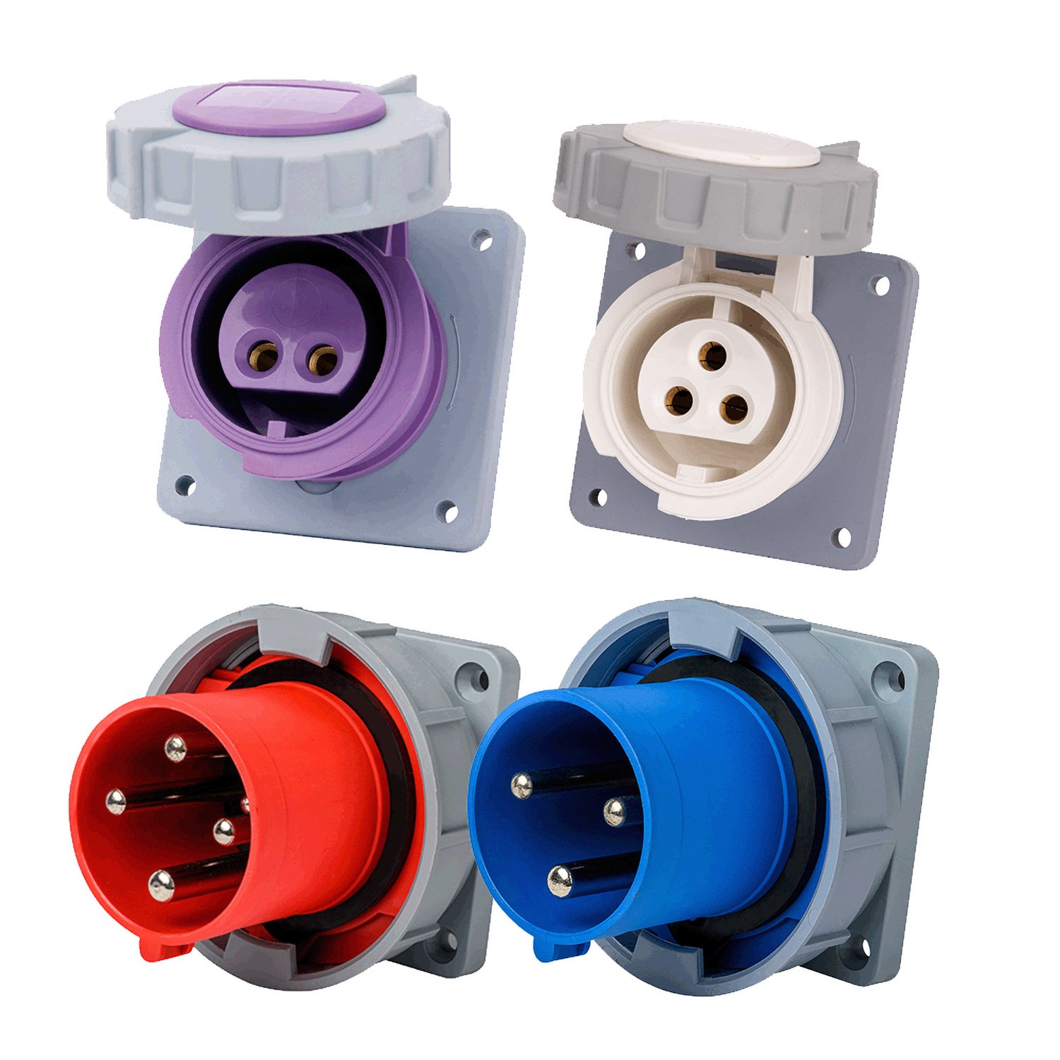 IP44 Industrial Plug And Socket 220V 16A 3 Pin Male And Female Connector Waterproof Electrical Green Technology Blue Model