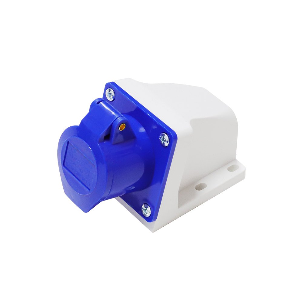 IP44 Industrial Plug And Socket 220V 16A 3 Pin Male And Female Connector Waterproof Electrical Green Technology Blue Model