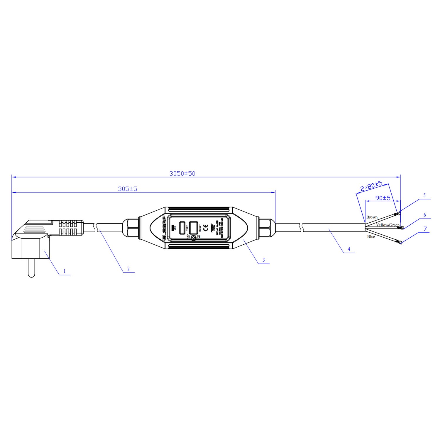 PRCD 16A 230V 10mA IP66 TUV&CE Portable PRCD EU Plug 220V gfci plug 230V PRCD Plug for power tools