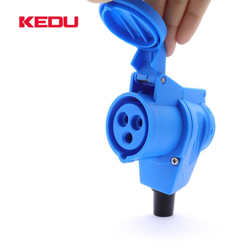 KEDU SD321-1 CEE Plug and angle clutch with integrated Schuko socket