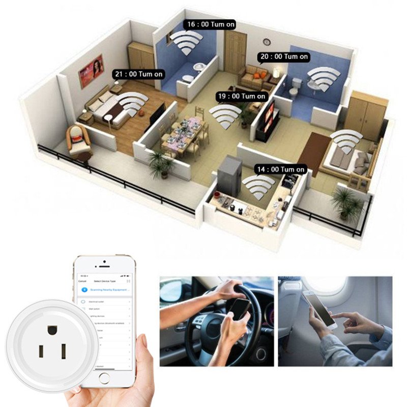 Naten wireless us uk eu alexa google home smart socket enchufe inteligente tuya wifi smart plugs smart power strip eu plug