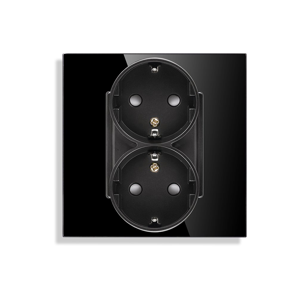 High Quality Wholesale Pc Flame Retardant Plastic Double Socket 220v Colorful Eu USB A+C Wall Sockets Euro Standard