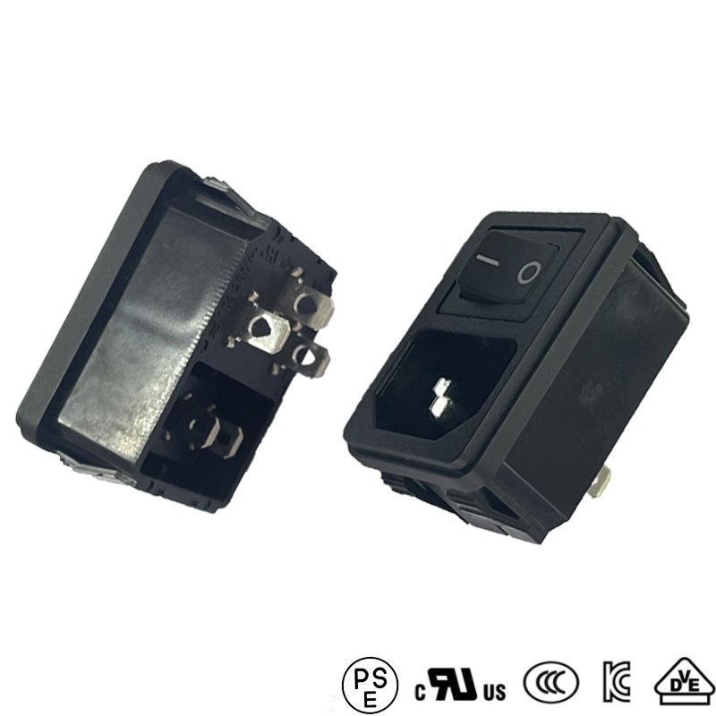 15A 250V OEM High Quality C14 Industrial AC Power Inlet Plug Socket With Switch For Export