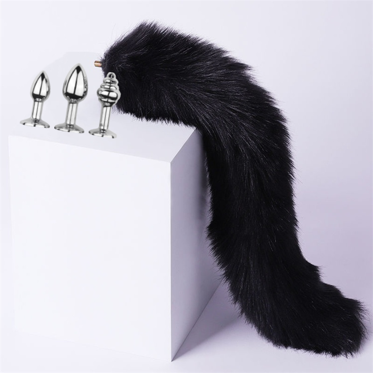 Fox Tail Anal Butt Plug with 3 Types Replaceable stainless steel Plugs Sex Adult Toys Flirting Tools for Couples SM Role Play