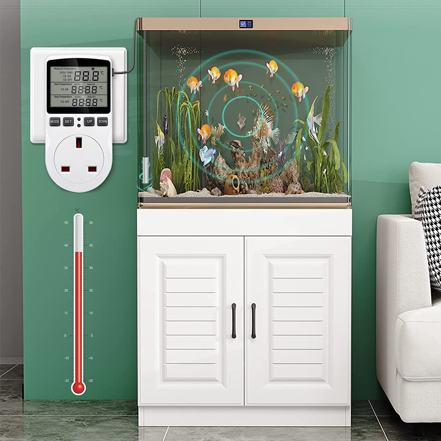 Digital Thermostat Plug socket US/AU/UK/EU 13A Electrical Timer Socket With Temperature Controller