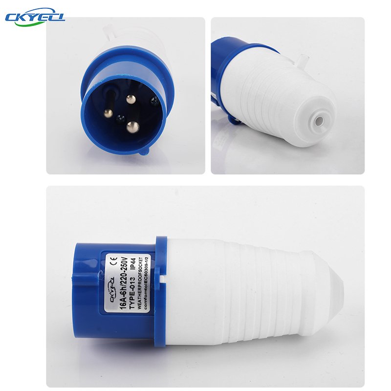 KY1 economical industrial plugs 3P ip44 16A 32A IP67 63A 125A Aviation waterproof power plug 2P+E 220V Industrial Male plug