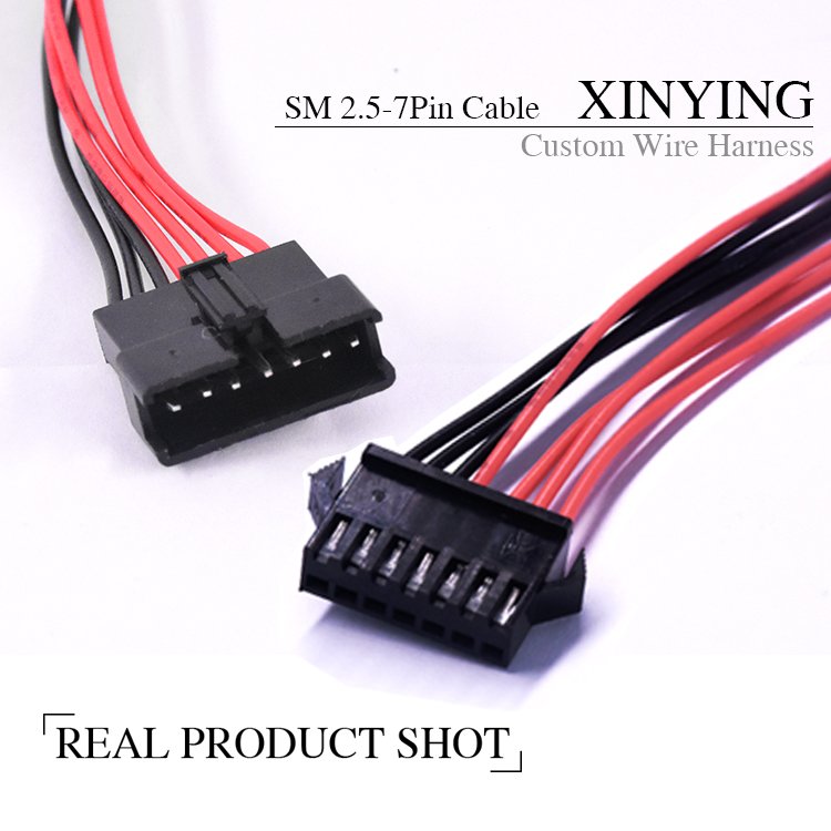 oem cable SM 2.5mm 7 pin Male Female Plug Connector 1007 AWG26 Cable harness with JST
