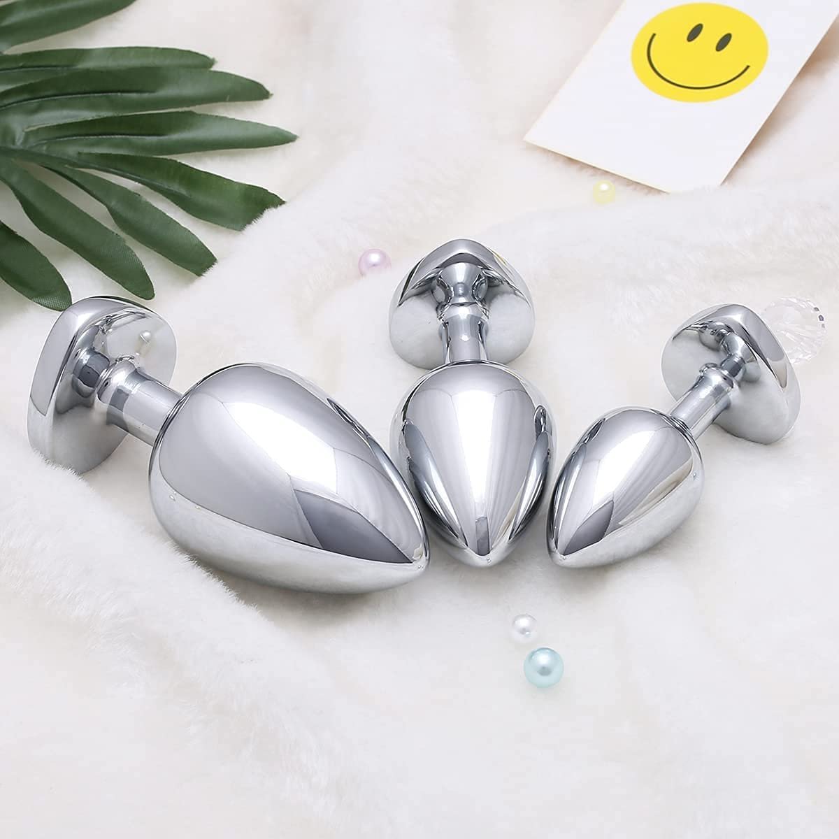 3 Pack Anal Plug Set Cleaning Toys Anal Sex Love Sex Toys for Men and Women Couples Small Size Adults Aluminum Alloy CE ROHS 50g