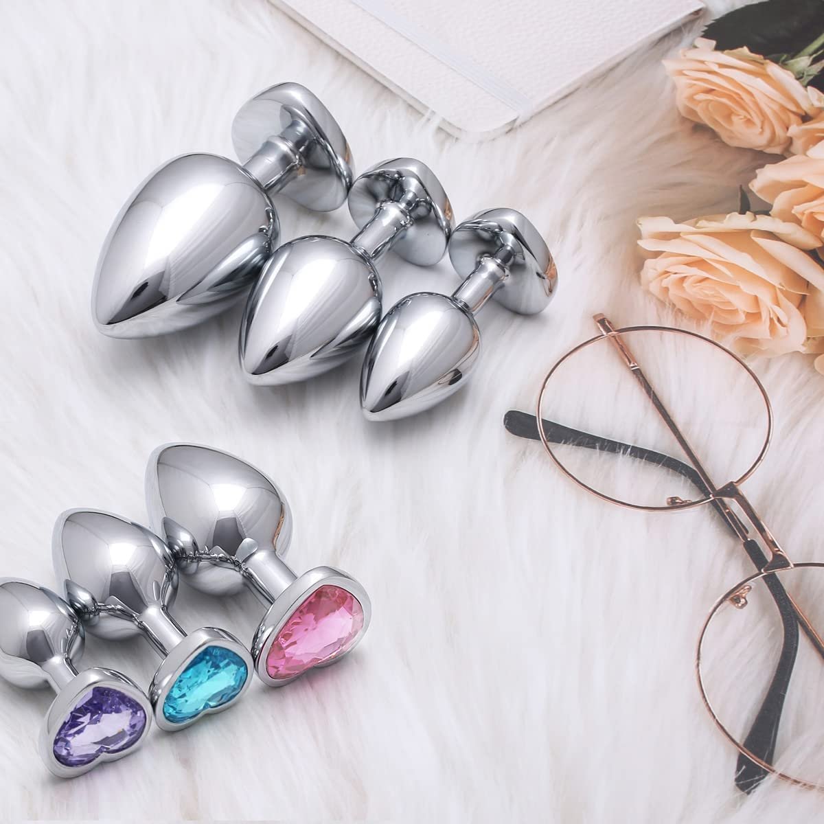 3 Pack Anal Plug Set Cleaning Toys Anal Sex Love Sex Toys for Men and Women Couples Small Size Adults Aluminum Alloy CE ROHS 50g