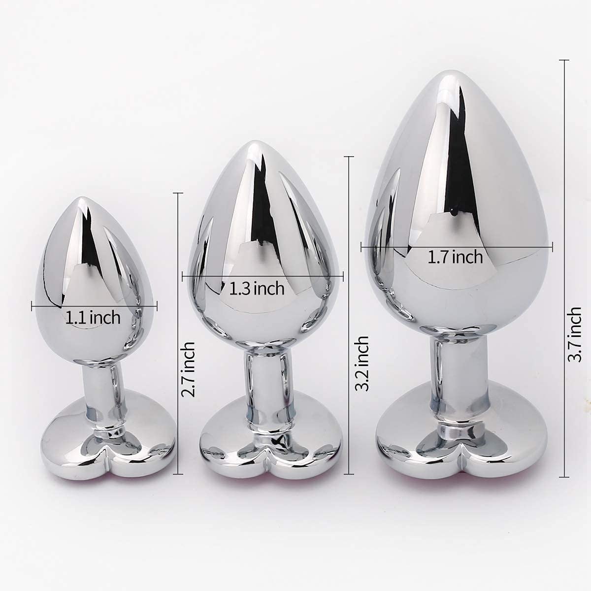 3 Pack Anal Plug Set Cleaning Toys Anal Sex Love Sex Toys for Men and Women Couples Small Size Adults Aluminum Alloy CE ROHS 50g