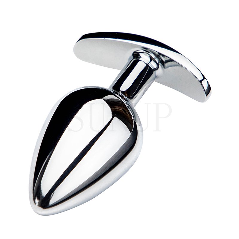 Free Custom Box - Anal plug sex toys stainless steel smooth butt tail crystal jewelry Female male anal dildo adult