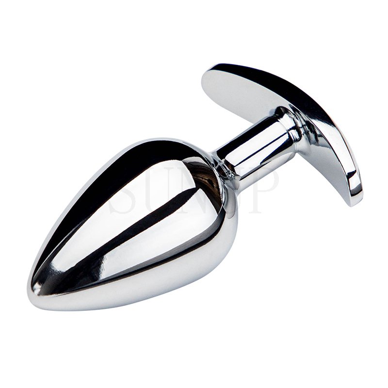 Free Custom Box - Anal plug sex toys stainless steel smooth butt tail crystal jewelry Female male anal dildo adult