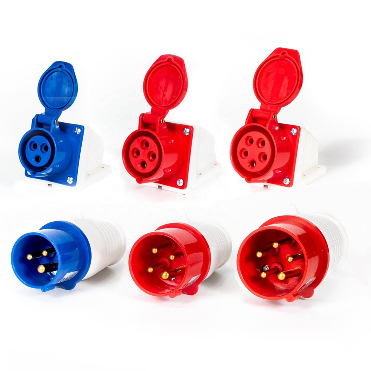 general-purpose IP44 3/4/5 pin 16A/32A waterproof power switches industrial electrical plugs and sockets 220V 240V