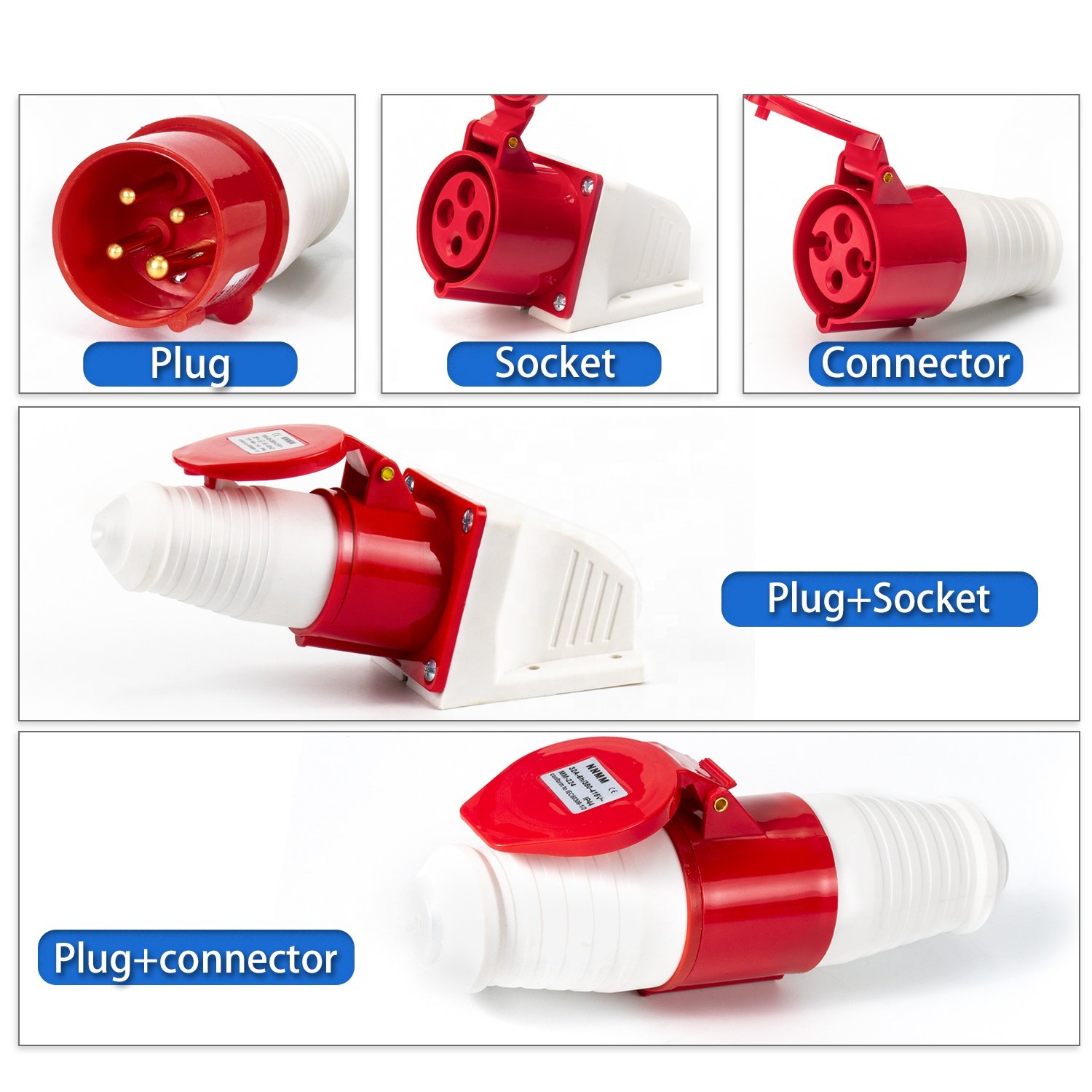 general-purpose IP44 3/4/5 pin 16A/32A waterproof power switches industrial electrical plugs and sockets 220V 240V