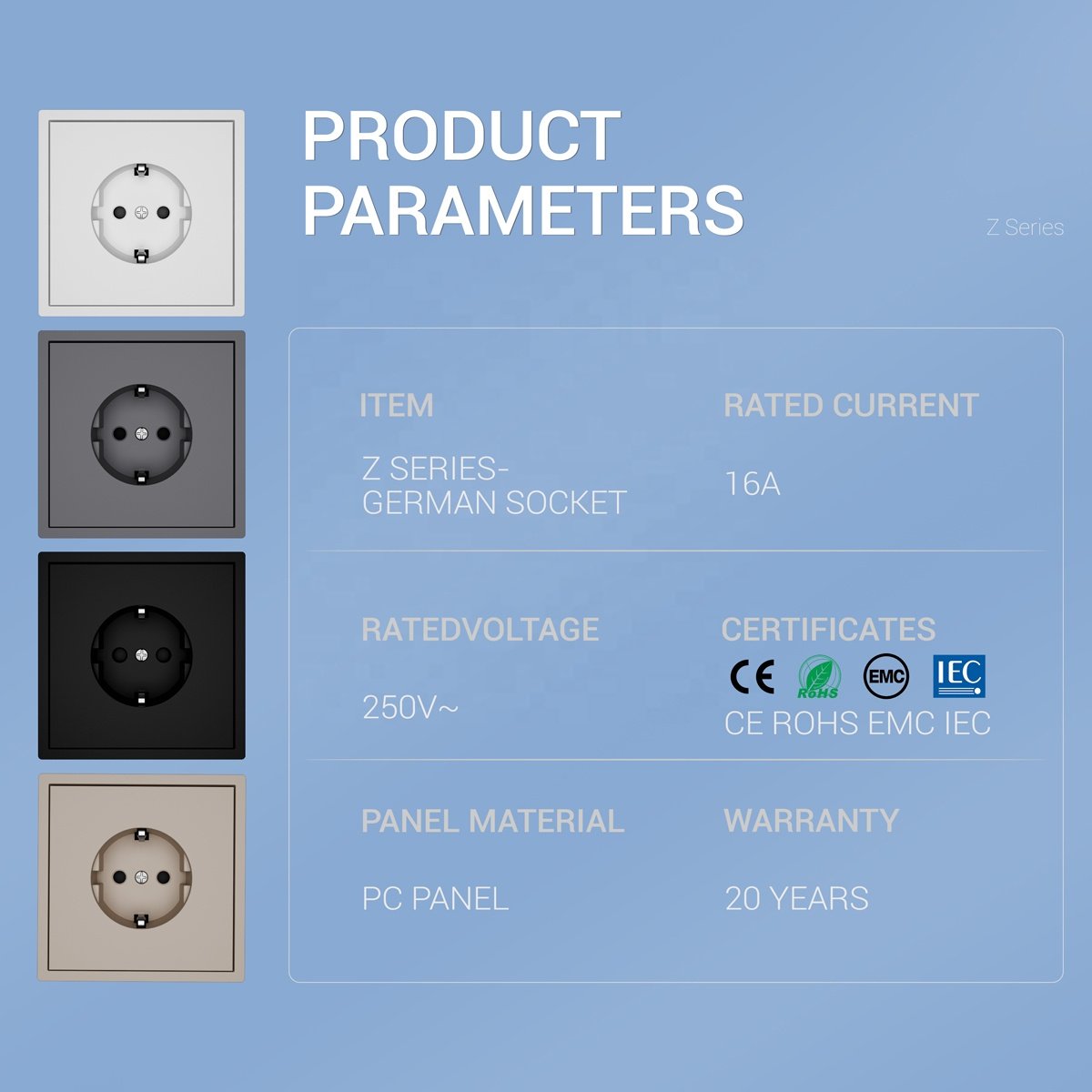 Professional Producing Plug And French Electrical Sockets Electric Power Wall Socket 16A 250V