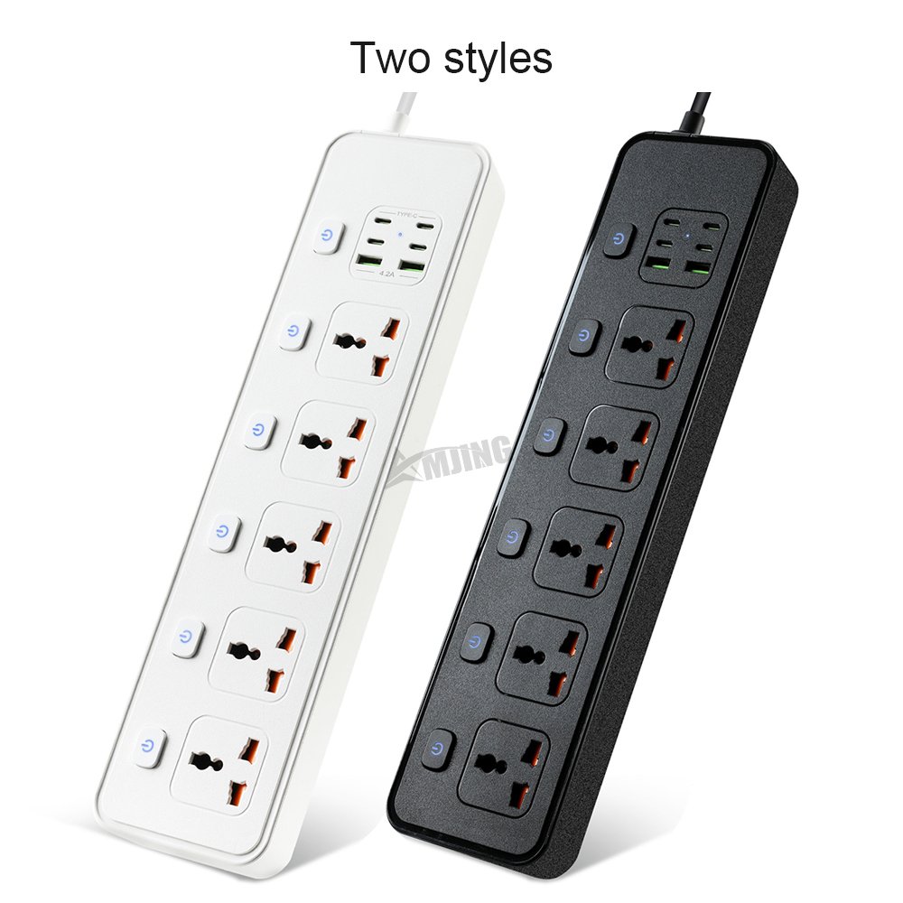 EU/UK/US Plug universal power socket extension usb power strip surge protector with usb-c