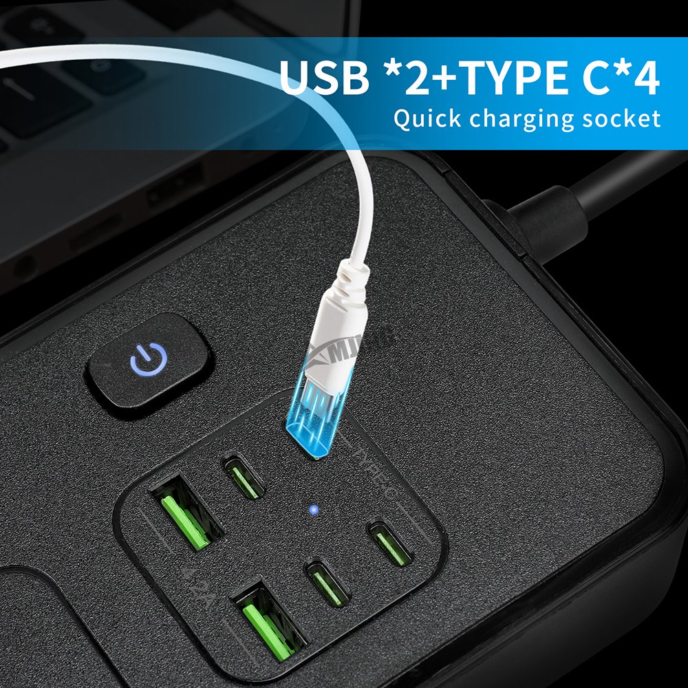EU/UK/US Plug universal power socket extension usb power strip surge protector with usb-c