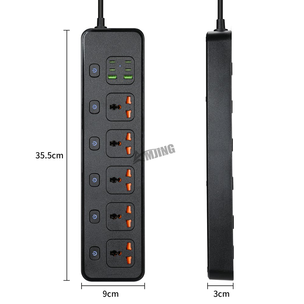 EU/UK/US Plug universal power socket extension usb power strip surge protector with usb-c