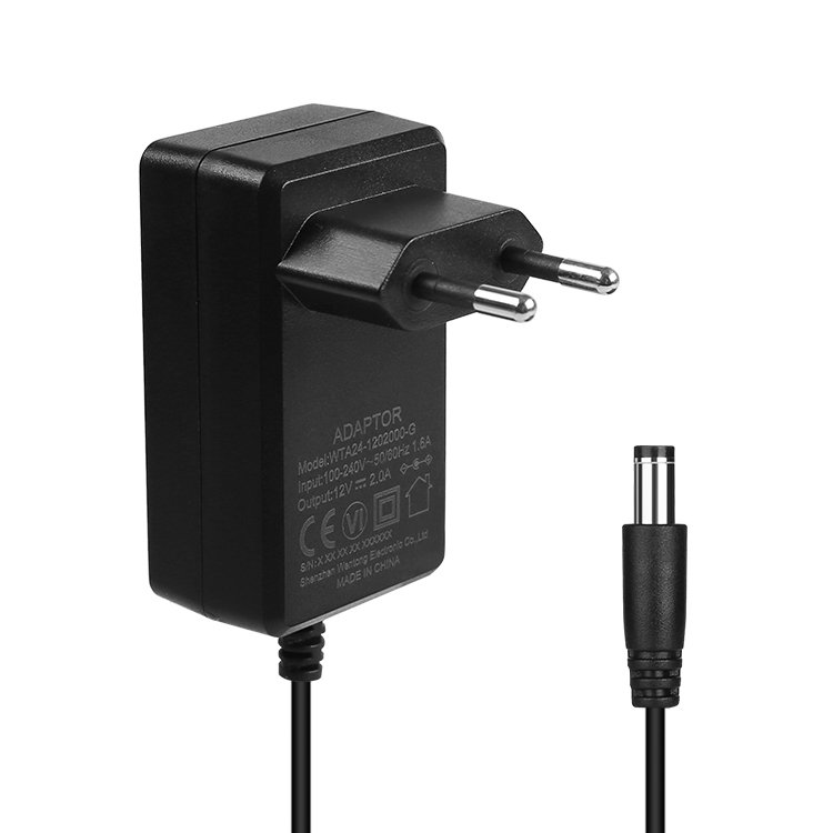 24W Ac dc adaptor switch power supply 12v 2A 3A 2.5A EU wall mount plug CCC ETL FCC power adapter