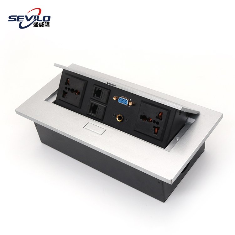 Wholesale Zinc Alloy Office Desktop Pop Up Table plug with Socket