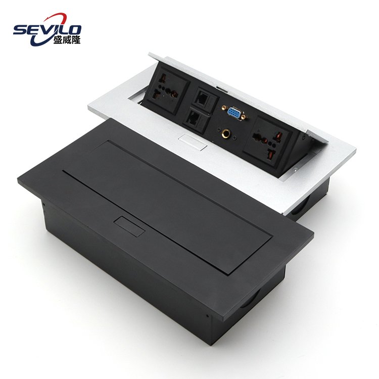 Wholesale Zinc Alloy Office Desktop Pop Up Table plug with Socket