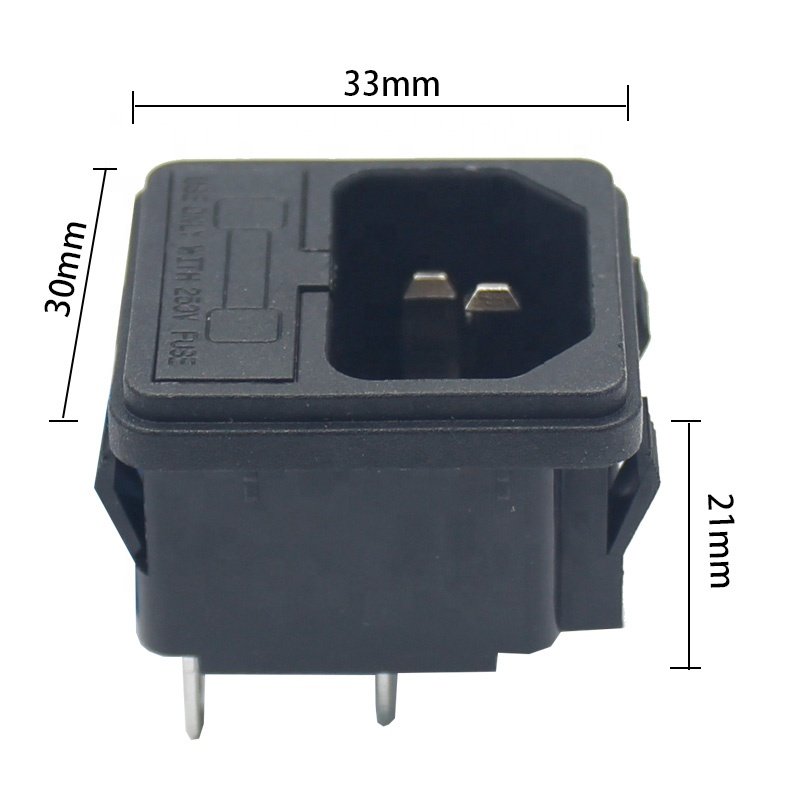 10A 250V AC IEC 320 C14 AC Inlet Socket Snap in power Adapter Fuse Holder C14 socket
