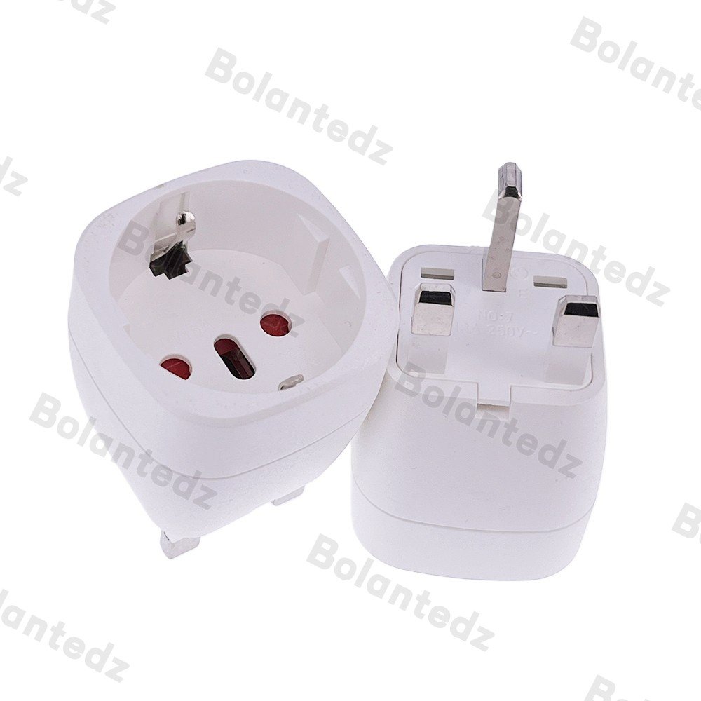 EU to UK AU US Swiss Italy plug adapter Schuko Type F Euro Round Pins Socket To Type G Type B 3 Pins Converter Adapter