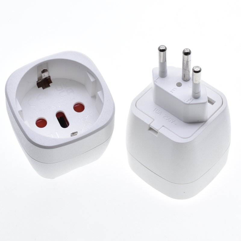 EU to UK AU US Swiss Italy plug adapter Schuko Type F Euro Round Pins Socket To Type G Type B 3 Pins Converter Adapter