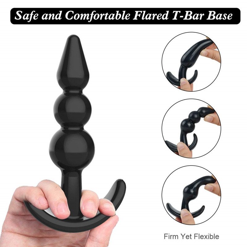 Tpe Anal Plug 4 Piece Set G Spot Prostate Massage Masturbation Butt Plug Pull Beads sex Toys Plugs Anales