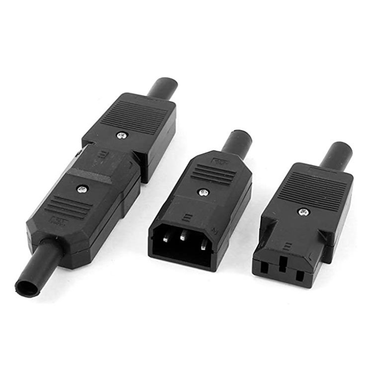 AC socket plug 3 pin cable connector iec c14 male connector iec 320 connector c13 c14 plug
