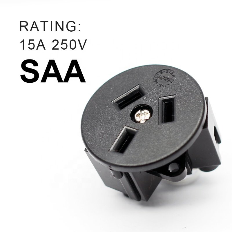 15A 250V AC Australian AU standard Power Strip Schuko Socket safe AC round power socket with SAA certification