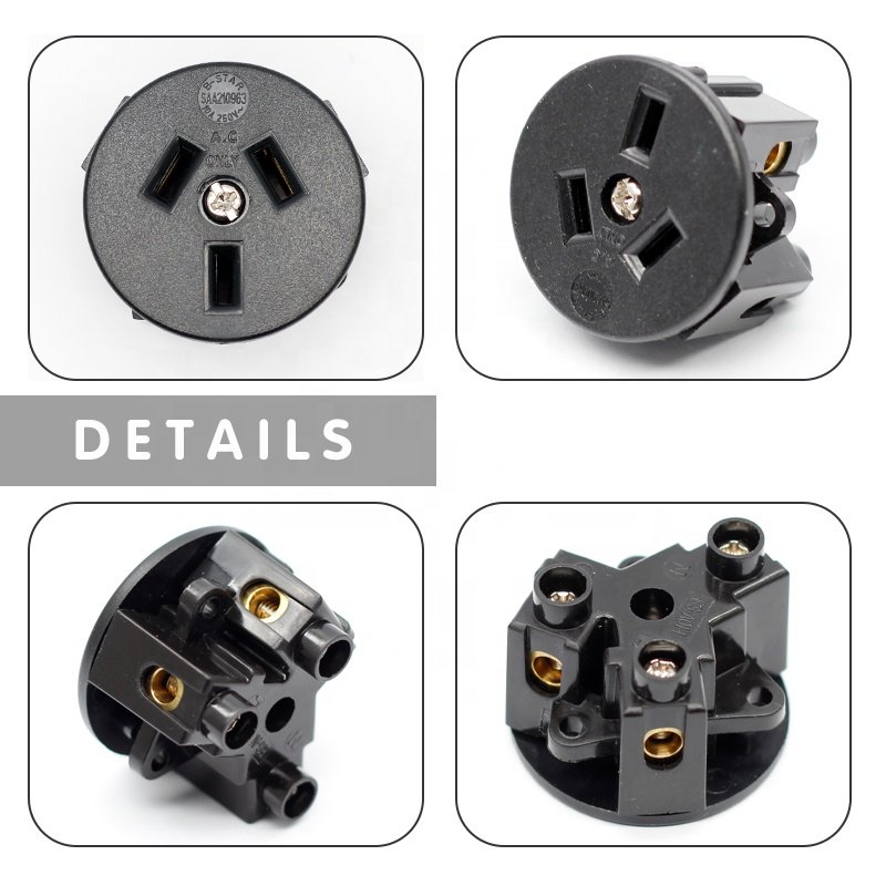 15A 250V AC Australian AU standard Power Strip Schuko Socket safe AC round power socket with SAA certification