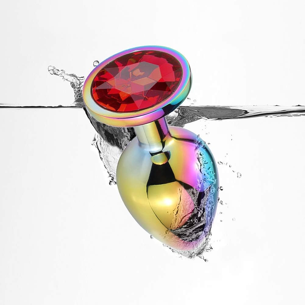 Multi Colors Jewelry Anal Butt Plug Dildo Women Sex Toys Expand Metal Anal Plug Ass Toy For Couples 3 piece set