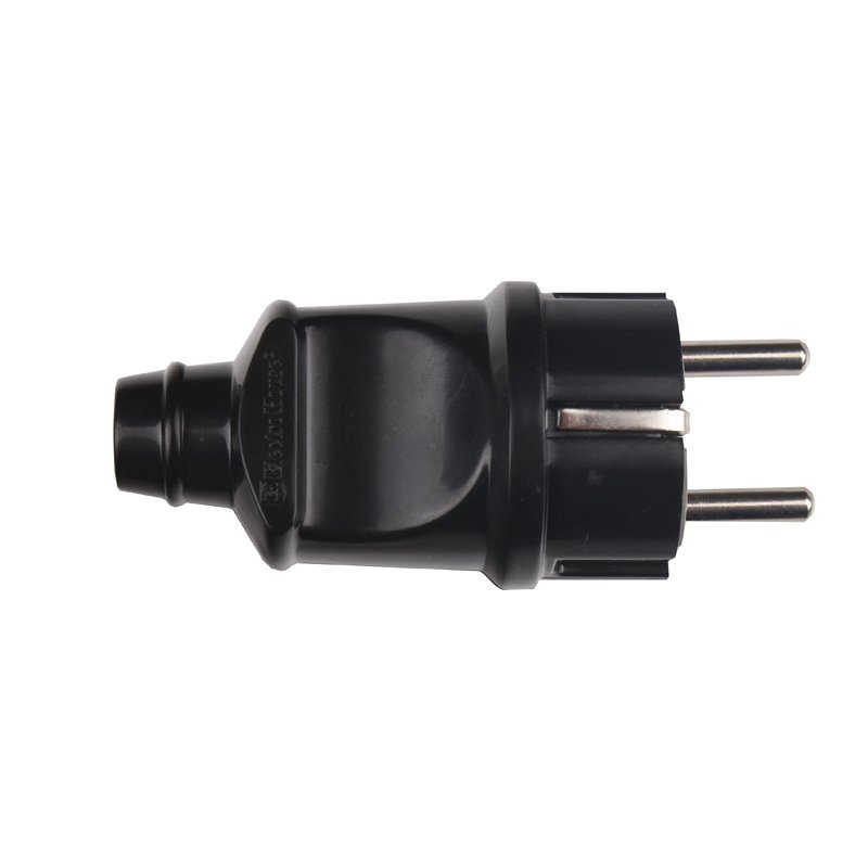 Wholesale White Black Male Power Plug Flat With Grounding 16A 2 Pin Power Plug 220V Electrical Power Plug EU Standard ABS