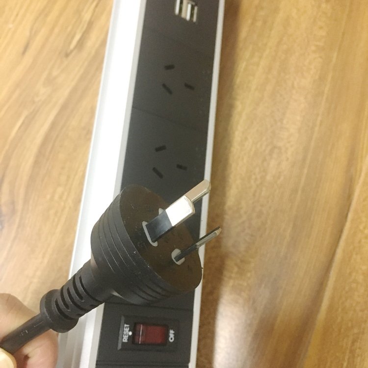 Australian Plug Surge Protector Intelligent Manual Pop Up Socket Electric Outlet Power Dual USB with Wireless Charger