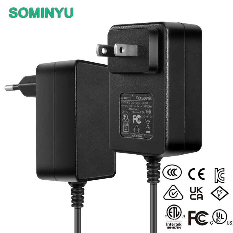 En62368 En60335 Certified 100 240V 50 60Hz AC to DC 12V 1.5A 18W Efficiency Level VI Power Adapter with EU Plug