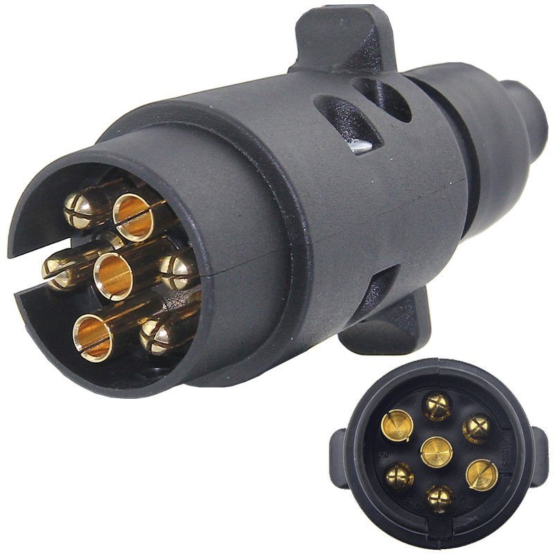 7P Small Plug On Car To to 7P Round Socket Adapter Connector On Trailer